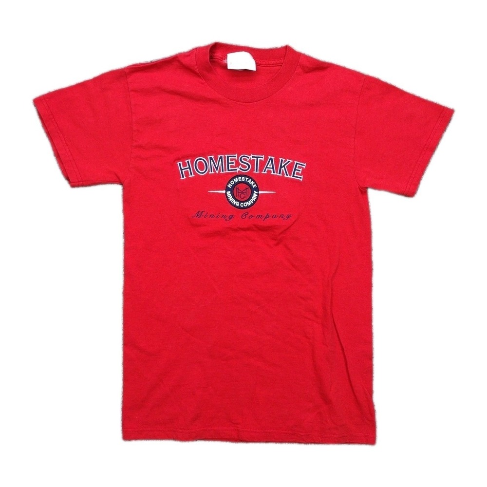 Vintage 2000's Y2K Homestake Mining Co Lead SD Embroidered Red T Shirt SZ Small
